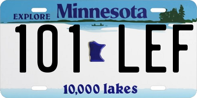 MN license plate 101LEF