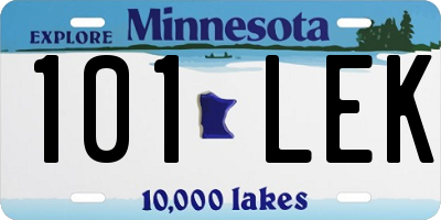 MN license plate 101LEK