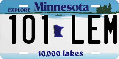 MN license plate 101LEM