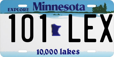 MN license plate 101LEX