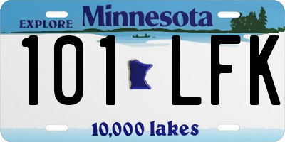 MN license plate 101LFK