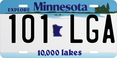 MN license plate 101LGA