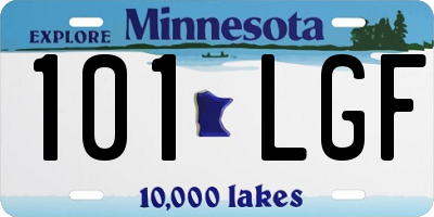 MN license plate 101LGF