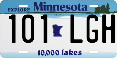 MN license plate 101LGH