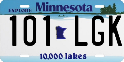 MN license plate 101LGK