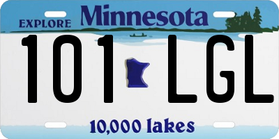 MN license plate 101LGL