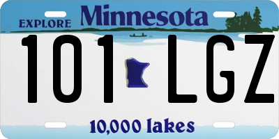 MN license plate 101LGZ