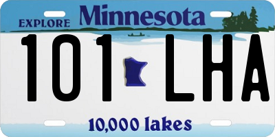 MN license plate 101LHA