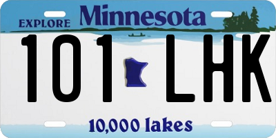 MN license plate 101LHK