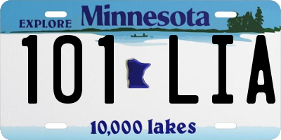 MN license plate 101LIA
