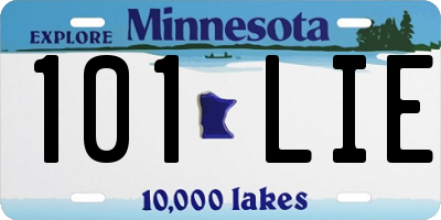 MN license plate 101LIE