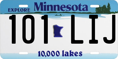 MN license plate 101LIJ