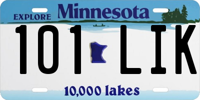 MN license plate 101LIK