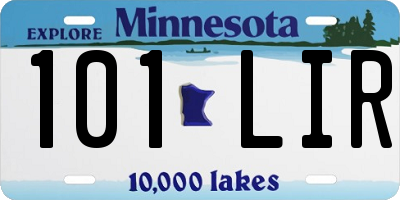 MN license plate 101LIR