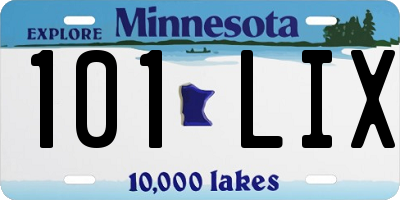 MN license plate 101LIX