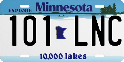 MN license plate 101LNC