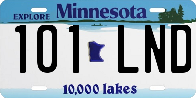 MN license plate 101LND