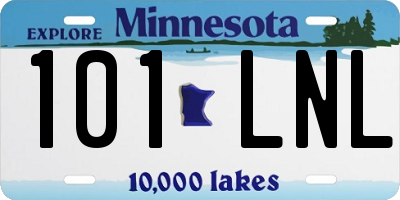 MN license plate 101LNL