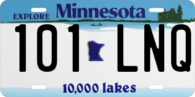 MN license plate 101LNQ