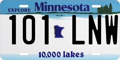 MN license plate 101LNW