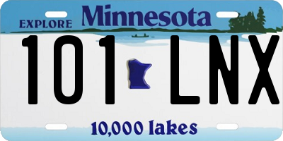 MN license plate 101LNX