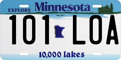 MN license plate 101LOA