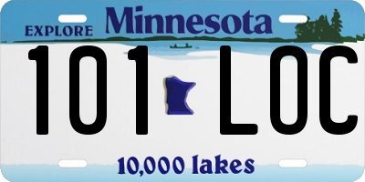 MN license plate 101LOC
