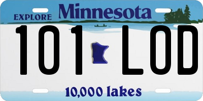 MN license plate 101LOD