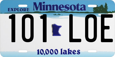 MN license plate 101LOE