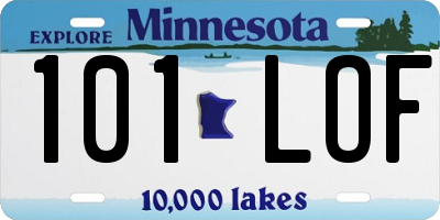 MN license plate 101LOF