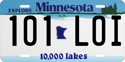 MN license plate 101LOI