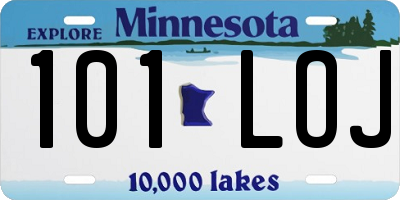 MN license plate 101LOJ