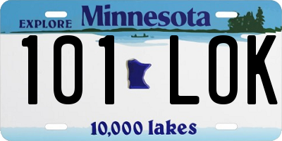 MN license plate 101LOK