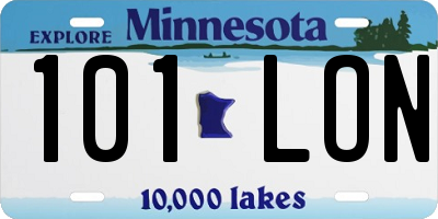 MN license plate 101LON