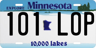 MN license plate 101LOP