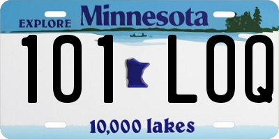 MN license plate 101LOQ