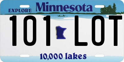MN license plate 101LOT
