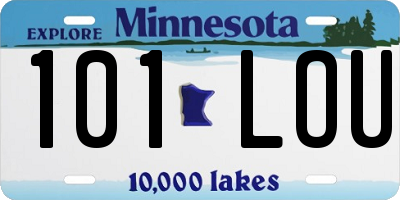 MN license plate 101LOU