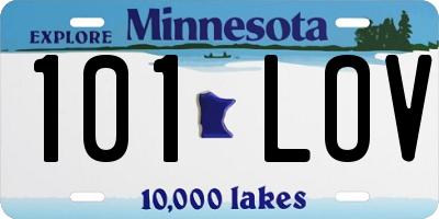 MN license plate 101LOV