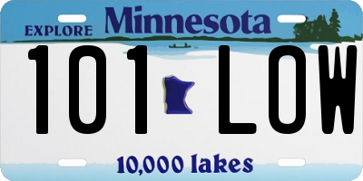 MN license plate 101LOW