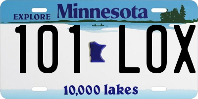 MN license plate 101LOX