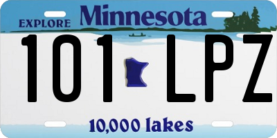 MN license plate 101LPZ