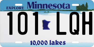 MN license plate 101LQH