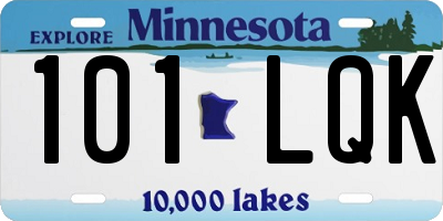 MN license plate 101LQK