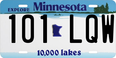 MN license plate 101LQW