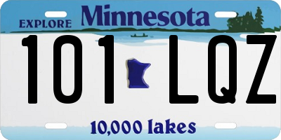 MN license plate 101LQZ