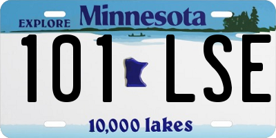 MN license plate 101LSE