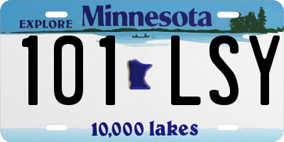 MN license plate 101LSY