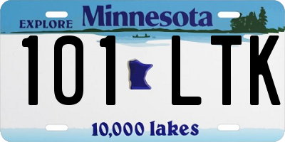 MN license plate 101LTK