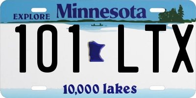 MN license plate 101LTX